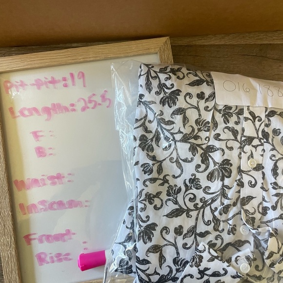 Talbots Black & White Floral Paisley Button Down Blouse - Picture 5 of 5